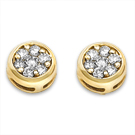 Ladies 14k Yellow Gold Diamond Earrings 0.50 ct.  - SKU:D27-12