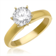 Ladies 14K Yellow Gold Round Shaped Diamond Solitaire 1.00ct.  - SKU:D27-15