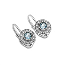 Ladies 14k White Gold Diamond & Blue Topaz Earrings 0.20 ct.  - SKU:D29-06