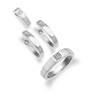 Ladies 10K White Gold Diamond Ring, Earring, & Pendant Set 0.25ct. - SKU:D07-01
