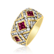 Ladies 14K Yellow Gold Diamond & Ruby Ring 2.40ct. Tdw - SKU:Nin13563