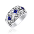 Ladies 14K White Gold Diamond & Sapphire Ring 2.35ct. Tdw - SKU:Nin13564