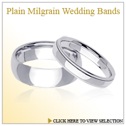 Plain Milgrain Wedding Bands