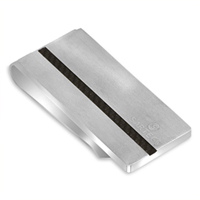 Stainless Steel Money Clip with Carbon Fiber Accents with Option to Personalize- SKU:OK-SMK12