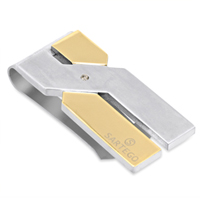 Stainless Steel Money Clip With 18K Gold Accent  - SKU:OK-SMK33