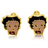Betty Boop Earrings in 14k Yellow Gold With Screw Back - SKU:OKNE-022-14k