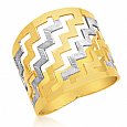 Ladies 14K Gold Bonded /  Gold Over Silver Two-Tone Fancy Ring - SKU: GB 001-13