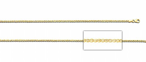 Yellow 14K Gold Bonded /  Gold Over Silver Hollow Mariner Chain Necklace 2.5mm- SKU: GB 002-07