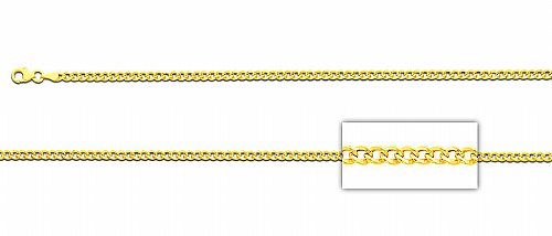 Yellow 14K Gold Bonded /  Gold Over Silver Hollow Curb Cuban Chain Necklace 3.3mm- SKU: GB 002-09
