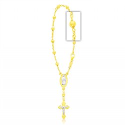 Rosary Bracelet Beautifully Crafted in 14K Gold Bonded / Yellow Gold Over Silver - SKU: GB 003-10