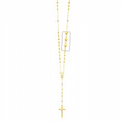 Rosary Necklace Beautifully Crafted in 14K Gold Bonded / Yellow Gold Over Silver - SKU: GB 003-04