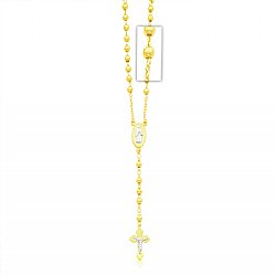 Rosary Necklace Beautifully Crafted in 14K Gold Bonded / Yellow Gold Over Silver - SKU: GB 003-06
