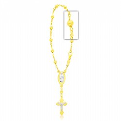 Rosary Bracelet Beautifully Crafted in 14K Gold Bonded / Yellow Gold Over Silver - SKU: GB 003-08