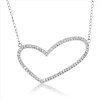 Diamond See Thru Heart Design Pendant 14k White Gold w/ Chain (0.25ct. tw.)  - SKU:OKN 5-9
