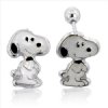 Snoopy Earrings in .925 Sterling Silver With Screw Back - SKU:OKNE-11