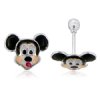 Mickey Mouse Earrings in .925 Sterling Silver With Screw Back - SKU:OKNE-2