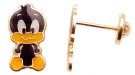 Daffy Duck Earrings in 14K Yellow Gold - SKU:OKWB17-27