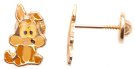 Wile E. Coyote Earrings in 14K Yellow Gold - SKU:OKWB17-31
