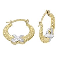 14K Gold Bonded / Gold Over Silver Hi Polish Shrimp Design Hoop Earrings 5.0mm Wide, 4.0mm Thick & 17.0mm in Diameter - SKU: GBOK032-17